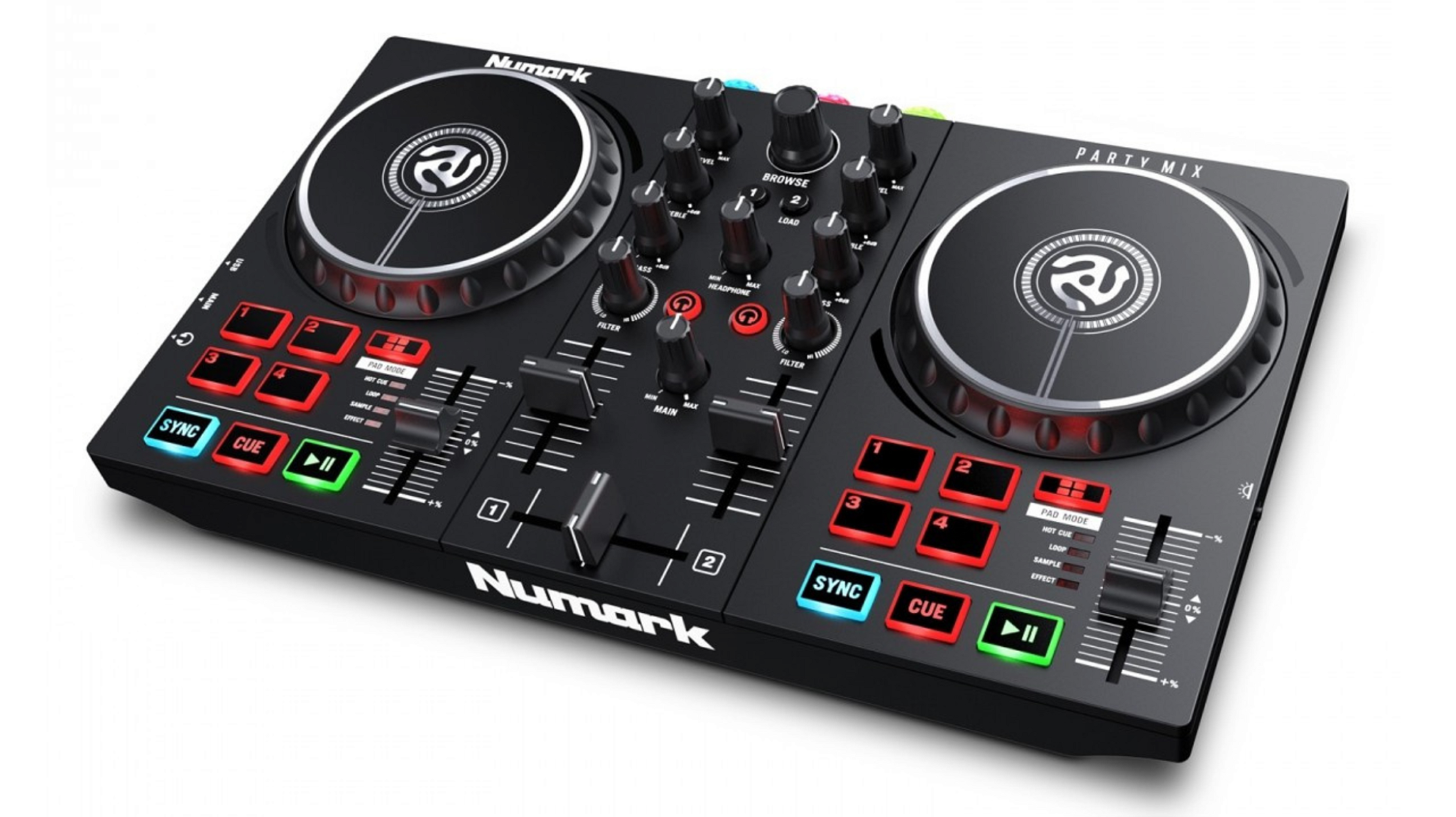 Controlador de DJ Numark Party Mix II com Show de Luzes